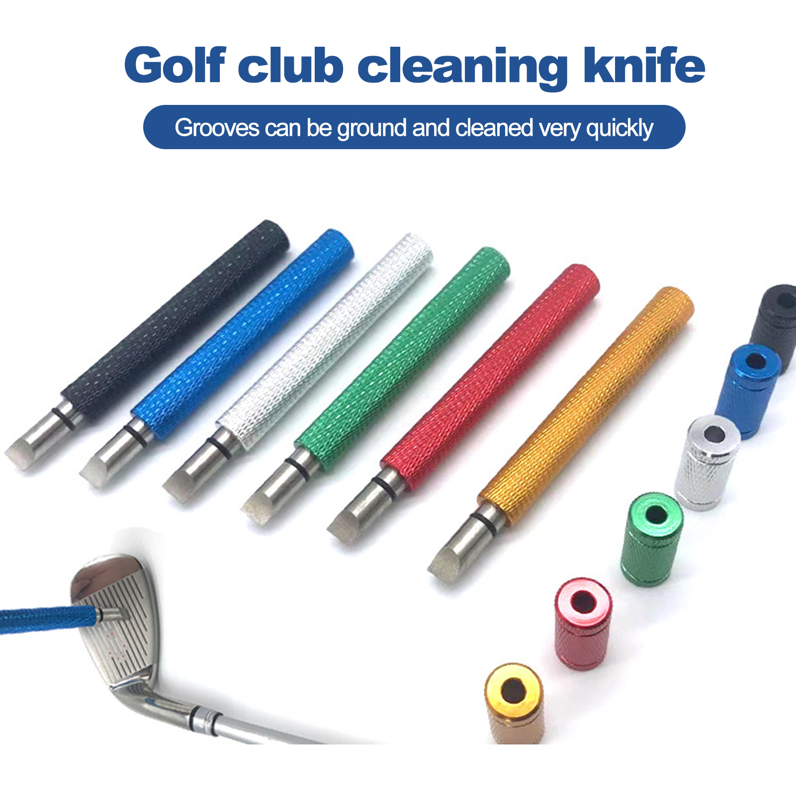 Grooving Tool Golf Club Cleaning Tool Portable Golf Club Sharpener Tool High Strength Rustproof Cleaning Pen