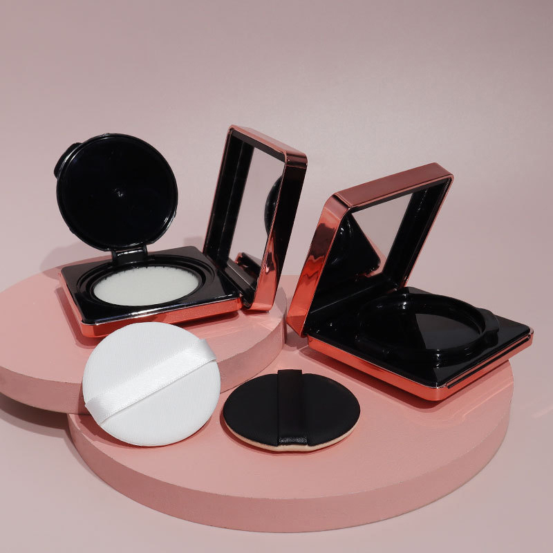 Square Empty Air Cushion Puff Box Portable Cosmetic Makeup Case Container With Powder Sponge Mirror For BB Cream Foundation. 
