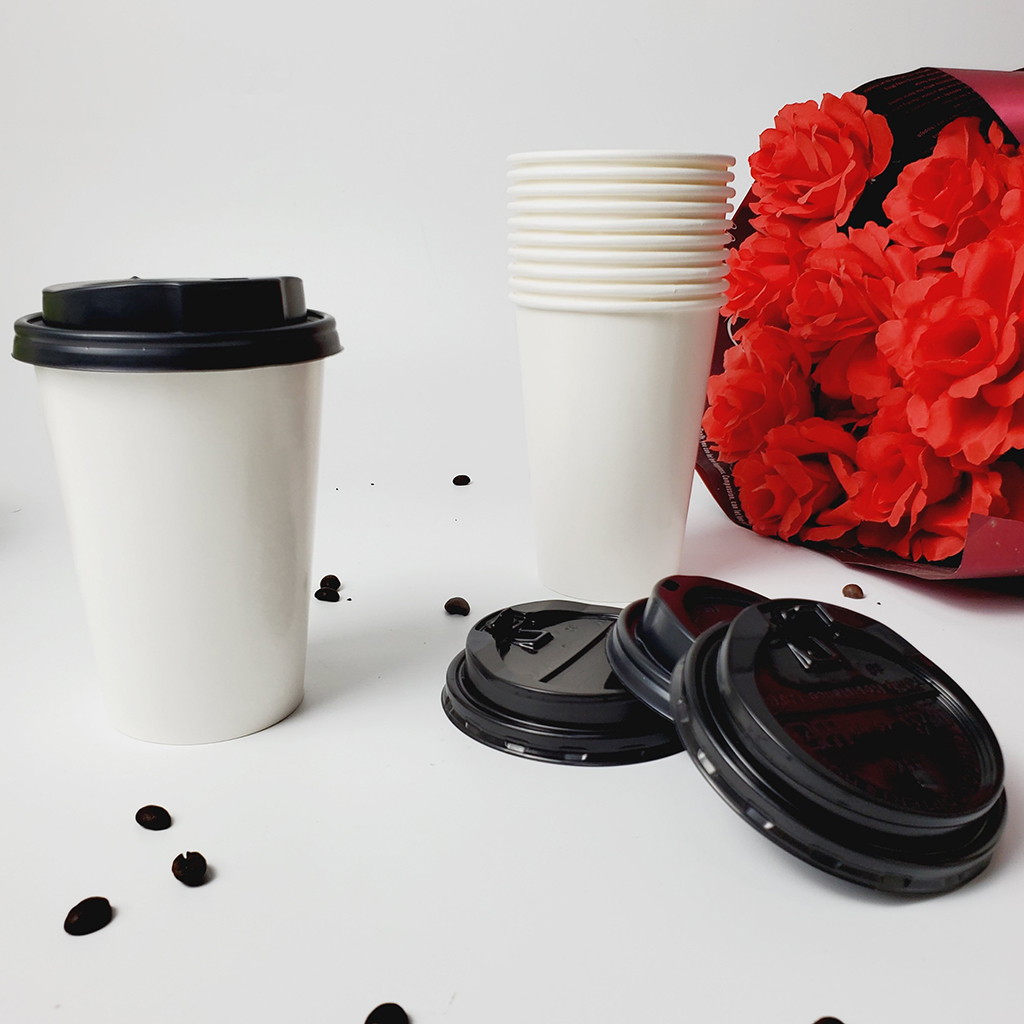 Set 50 chiếc cốc  giấy có nắp 480ml - 16OZ