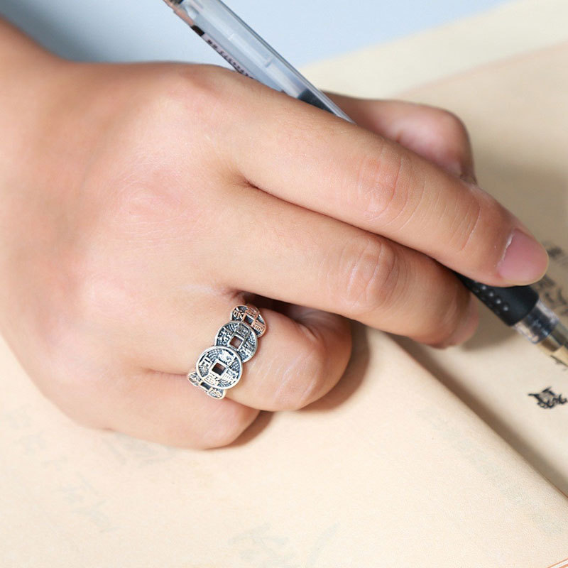 %E3%80%90Top%20Picks%E3%80%91Vintage%20Coin%20Five%20Emperors%20Money%20Ring%20Men's%20and%20Women's%20Fashionable%20Personalized%20Ethnic%20Style%20National%20Fashionable%20Index%20Finger%20Silver%20Plated%20Opening%20Ring%20Bracelet%20-%20Image%203