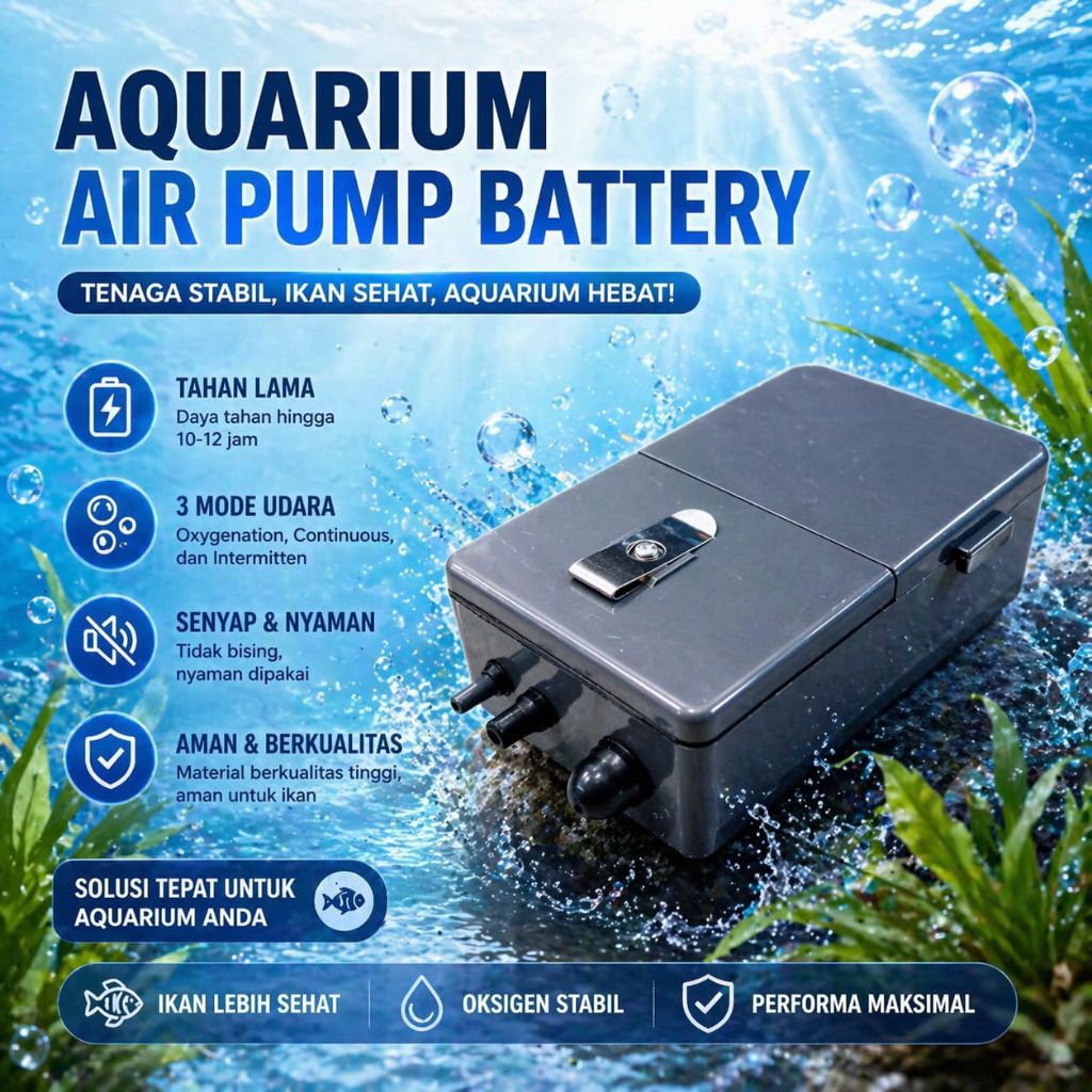 AIRPUMP BATERAI LUCKINESS AR 112 POMPA UDARA AERATOR AQUARIUM