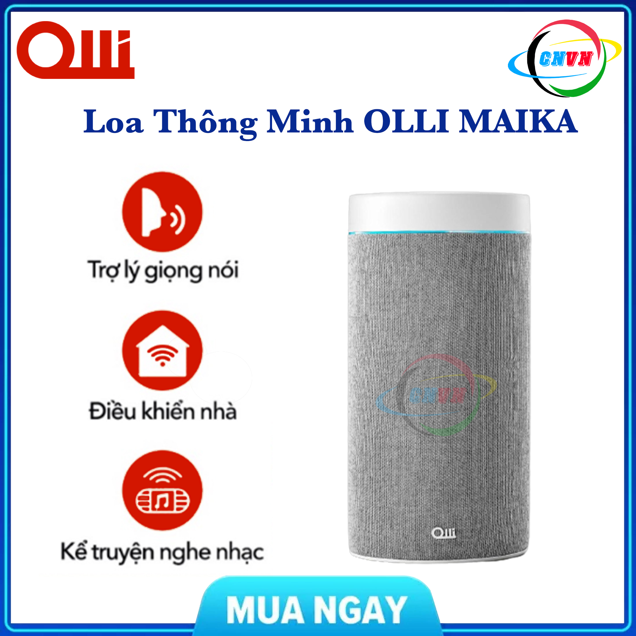 Loa thông minh màu xám olli maika-công nghệ việt nam