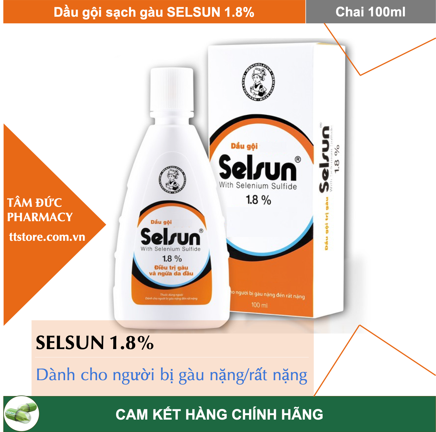 Combo Dầu Gội SELSUN 1.8% + Dầu Xả SELSUN [Chai 100ml]