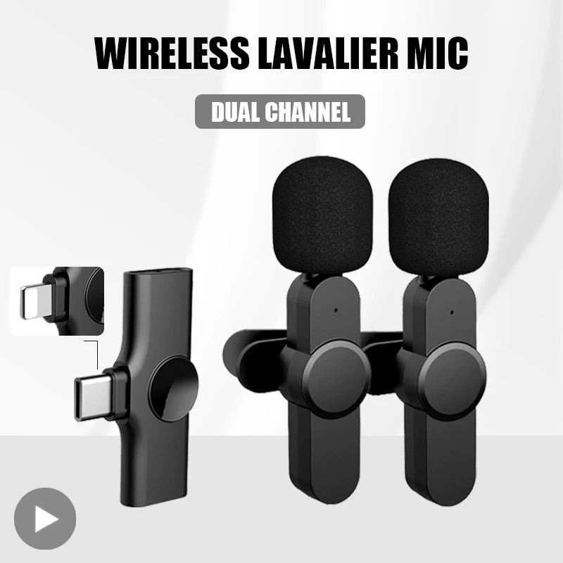 Wireless Lavalier Microphone Lapel Mic Mini For Cell Mobile Phone PC Tiny Micro Tie Mikrofon Mike Dual Bluetooth