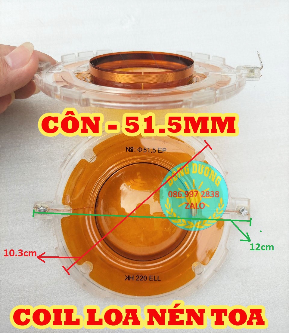CÔN LOA NÉN TOA 60W - ĐƯỜNG KÍNH VÒNG COIL 51.5MM - GIÁ MỘT CÁI