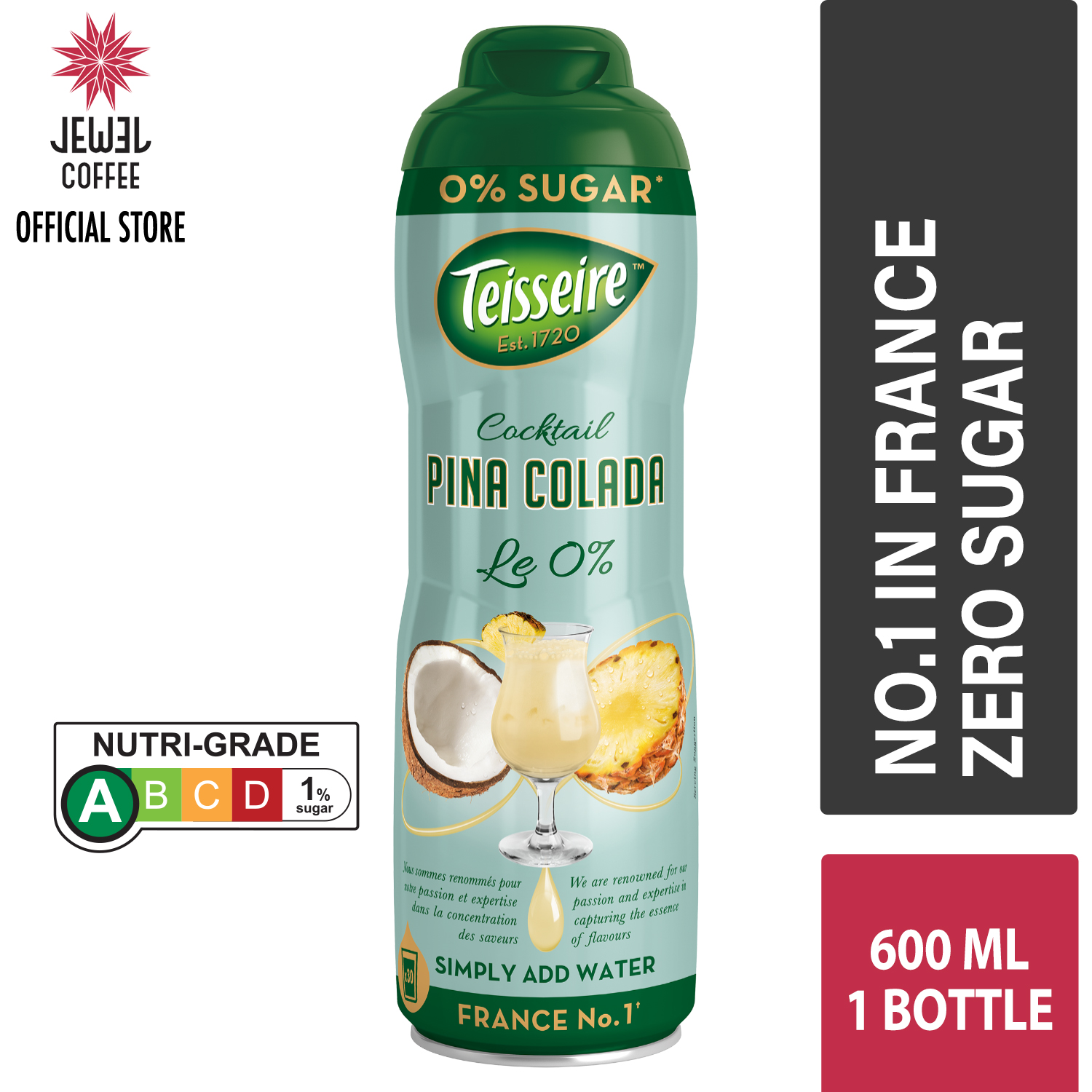 Sirop 0Sucre Pina Colada Teisseire 60cl