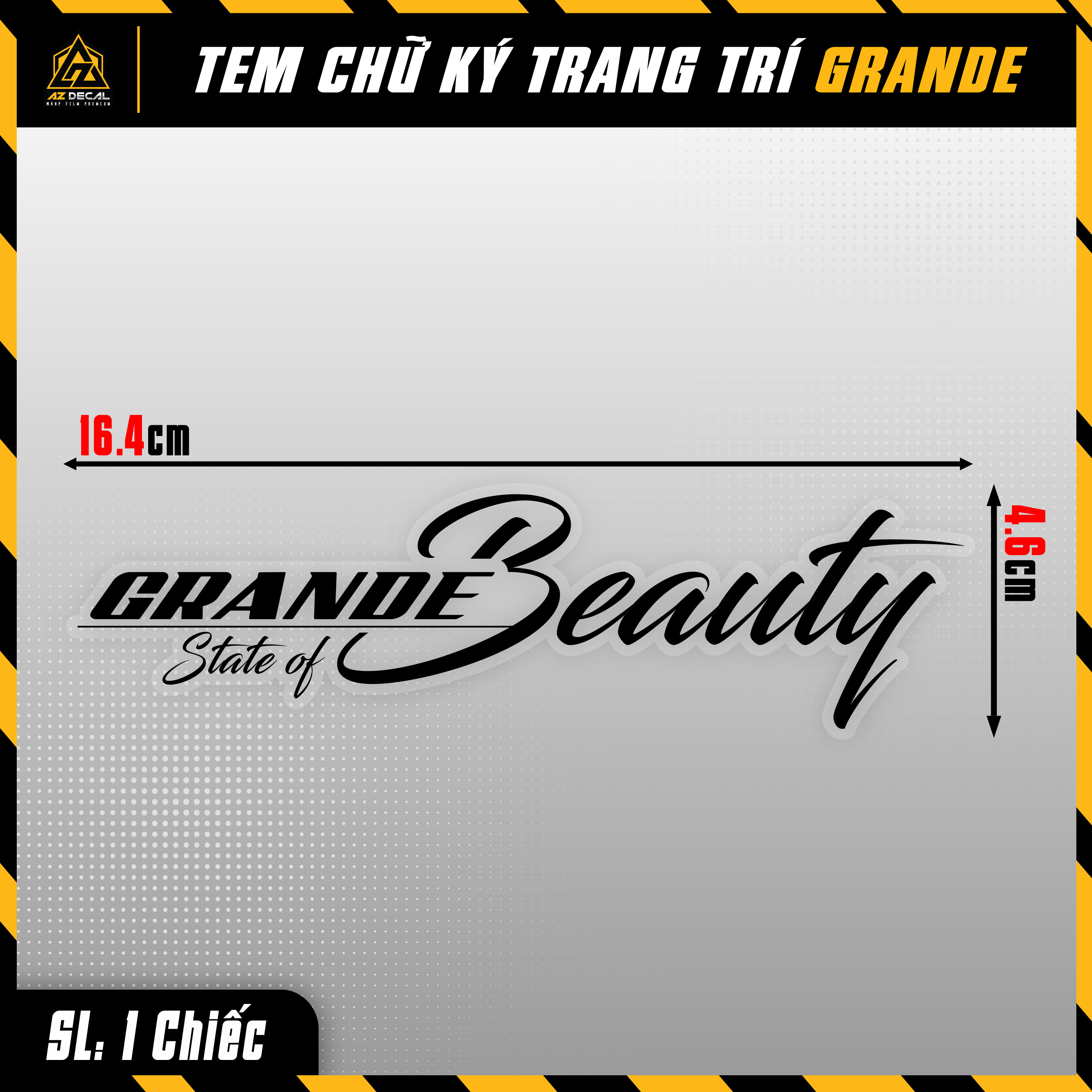 Tem Dán Xe Grande Trang Trí Chữ State Of Beauty CKGRD-01 Decal Dán Sườn thumbnail