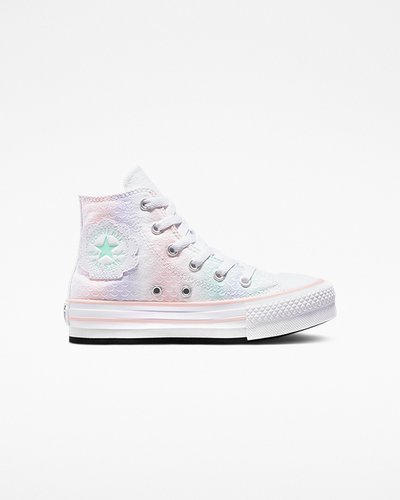 Giày Youth CONVERSE CHUCK TAYLOR ALL STAR EVA LIFT MERMAID SCALES PLATFORM  HI WHITE/STORM PINK/LIGHT DEW CON372752C - MixASale