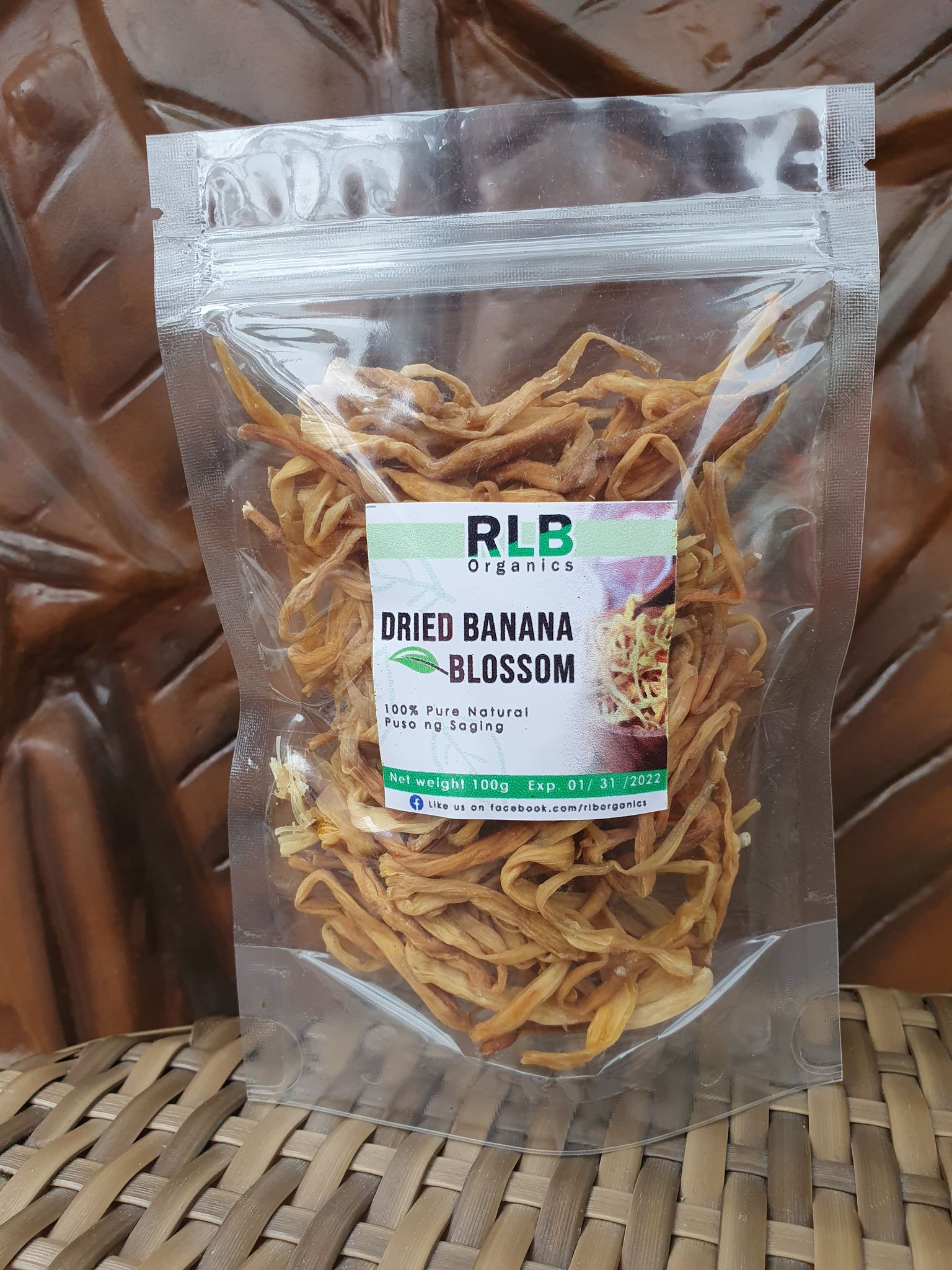 1 Kilogram Dried Banana Blossom - Organic Pure Natural Dried Banana