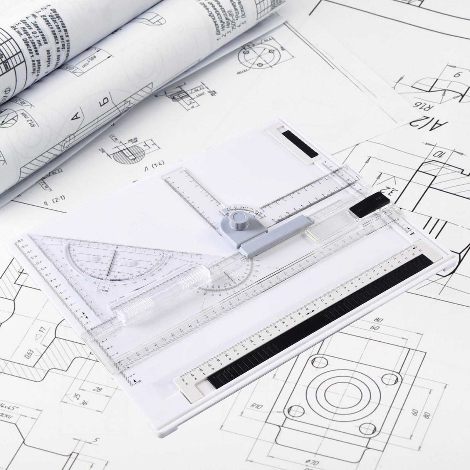 BNGOOD A4 Drawing Board Set Metric System Technical Drafting Painting Writing Drawing Graphic Architectural Sketch Table