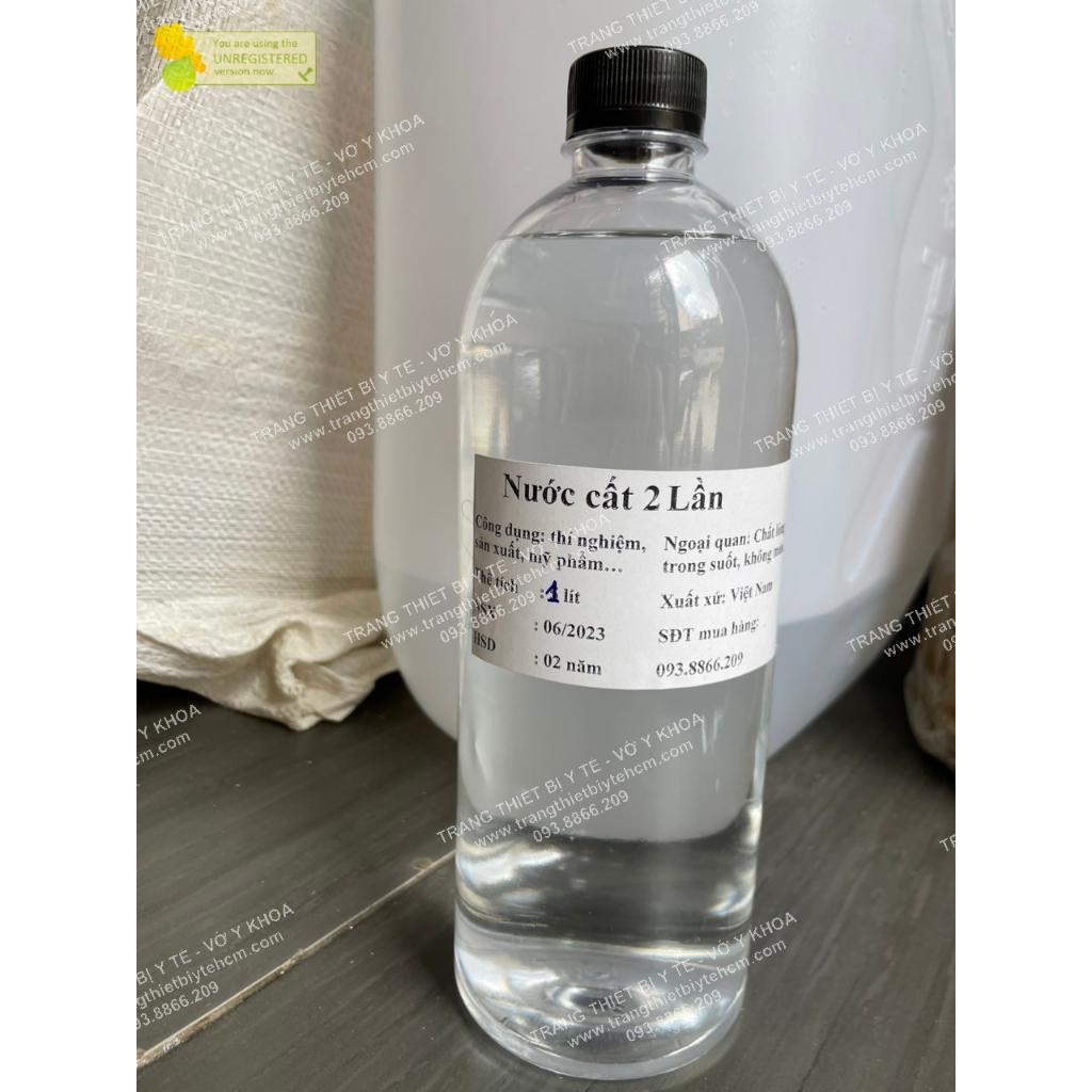 Nước cất 2 lần Chai 1 lít