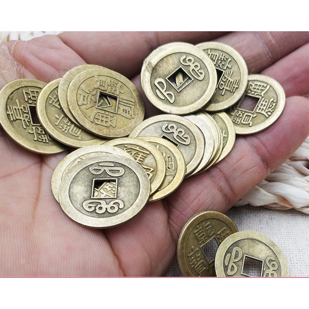 [BÁN SỈ COMBO 100] Đồng Xu Ngũ Đế phong thủy may mắn chiêu tài