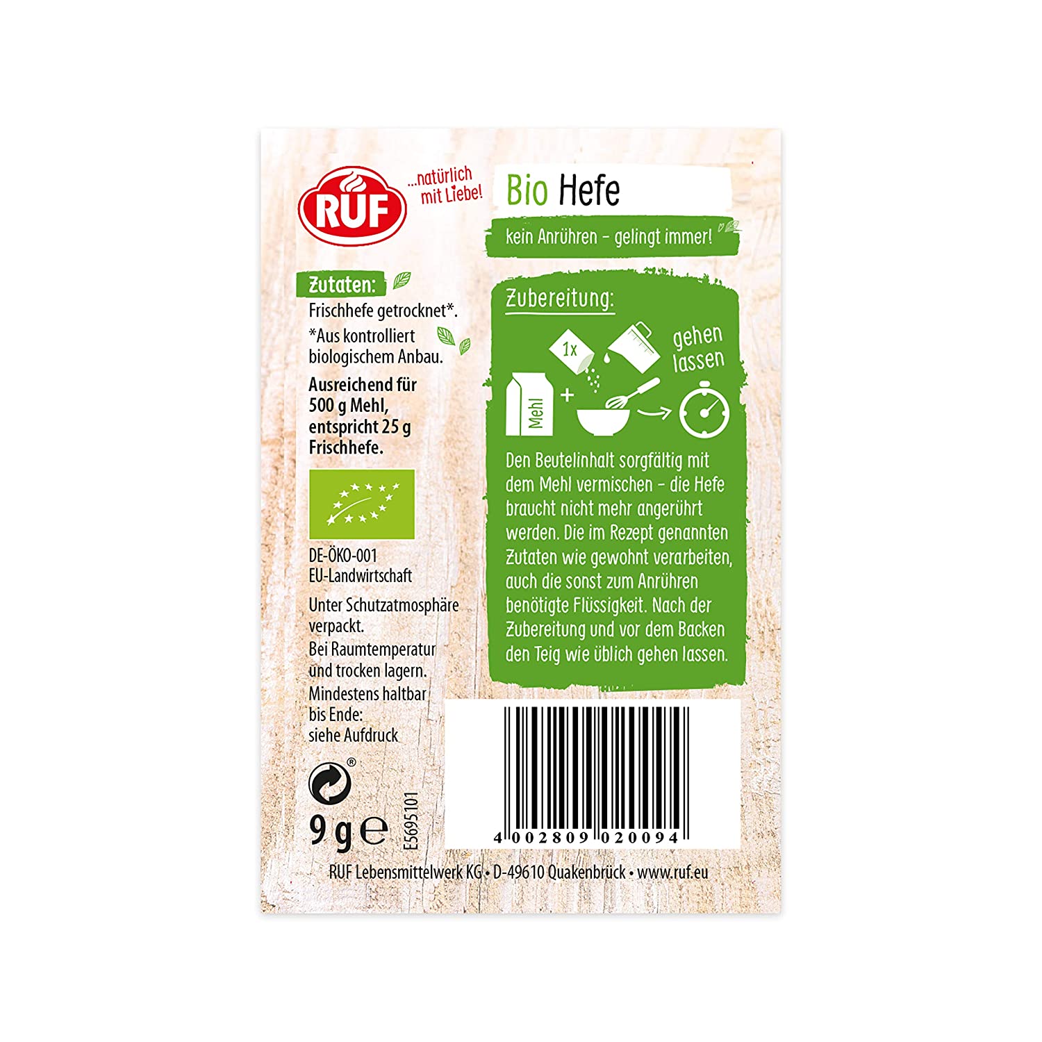[RUF] Men nở hữu cơ Ruf - Ruf Bio Hefe