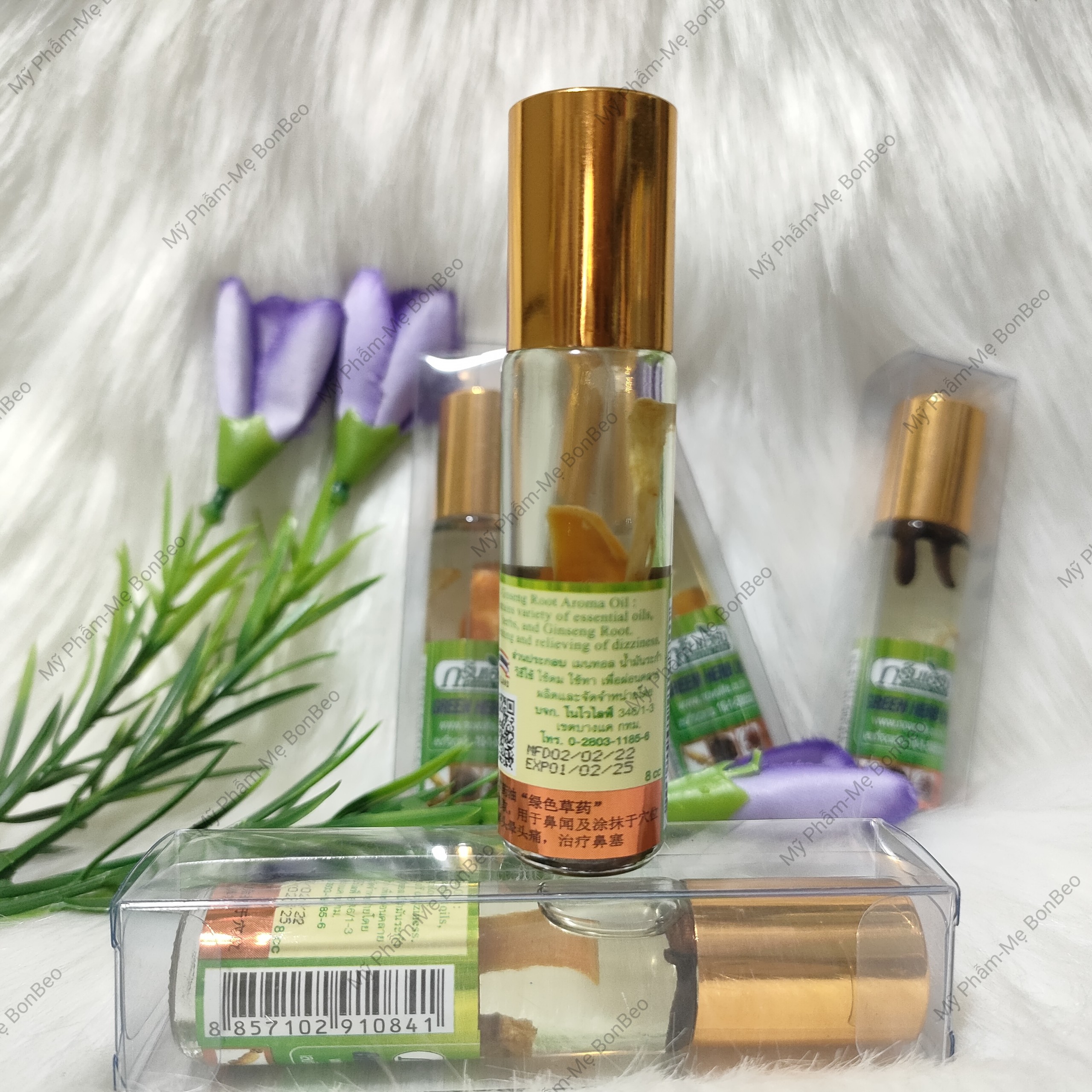 Dầu gió lăn SÂM thảo dược Green Herb Oil Thái Lan 8g