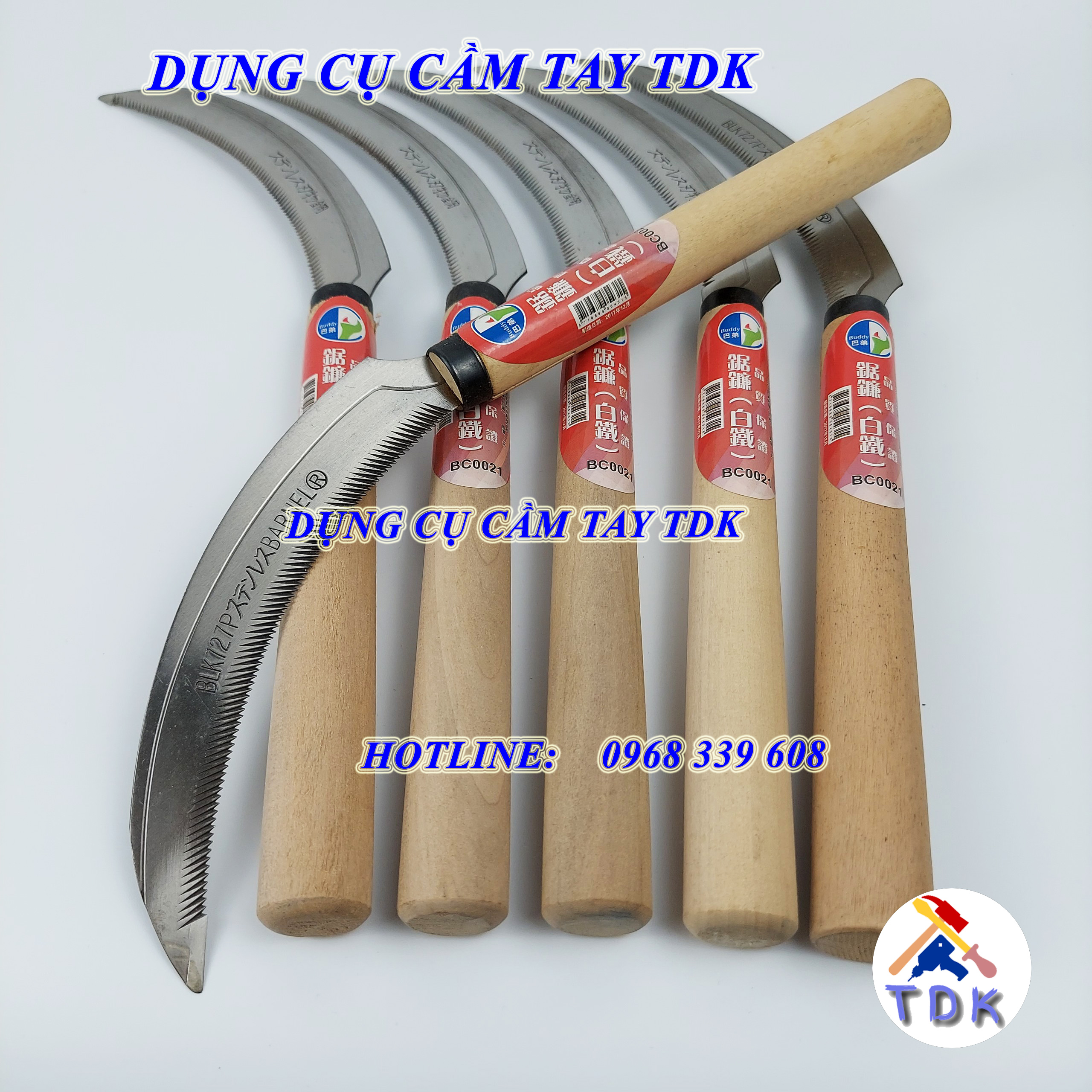 Liềm cắt cỏ siêu bén, liềm gặt lúa, cắt lúa nhập khẩu Đài Loan BC0021 Buddy