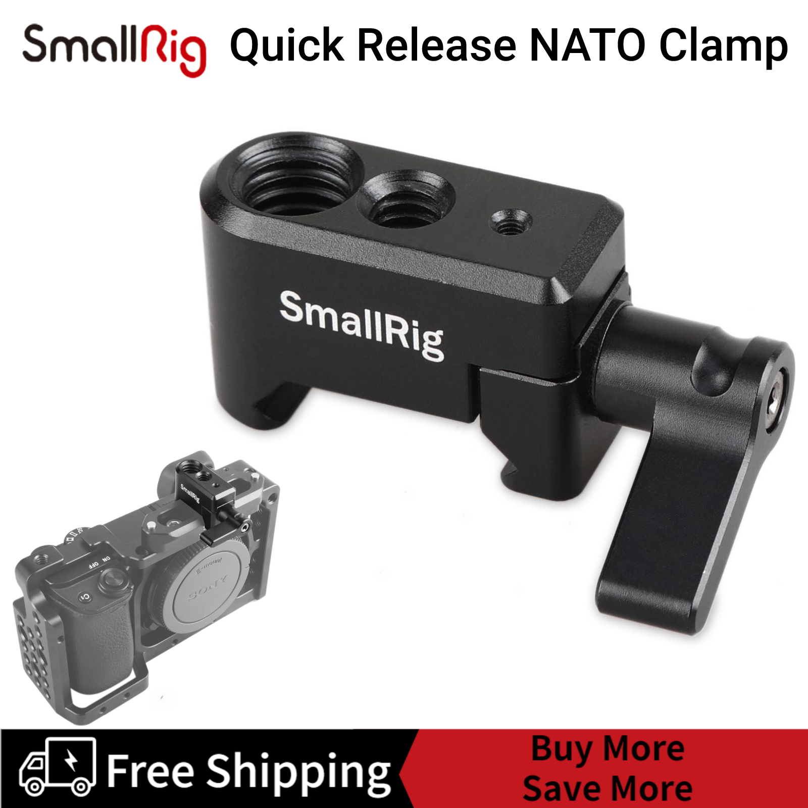 SmallRig Giá đỡ kẹp NATO đa năng có lỗ vít 1/4"-20 | Lỗ vít 3/8"-16 1973B
