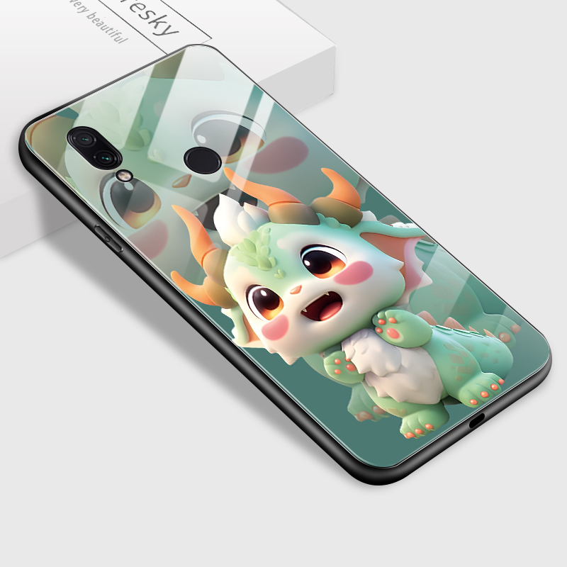 PMP Casing Case For Xiaomi Redmi Note6 Note7 Note8 Note 8 Pro Note 8T Cartoon 12 Symbolic Animals Dragon Pattern Soft Shell Shockproof Enclosure Smooth Tempered Glass Mobile Phone Case