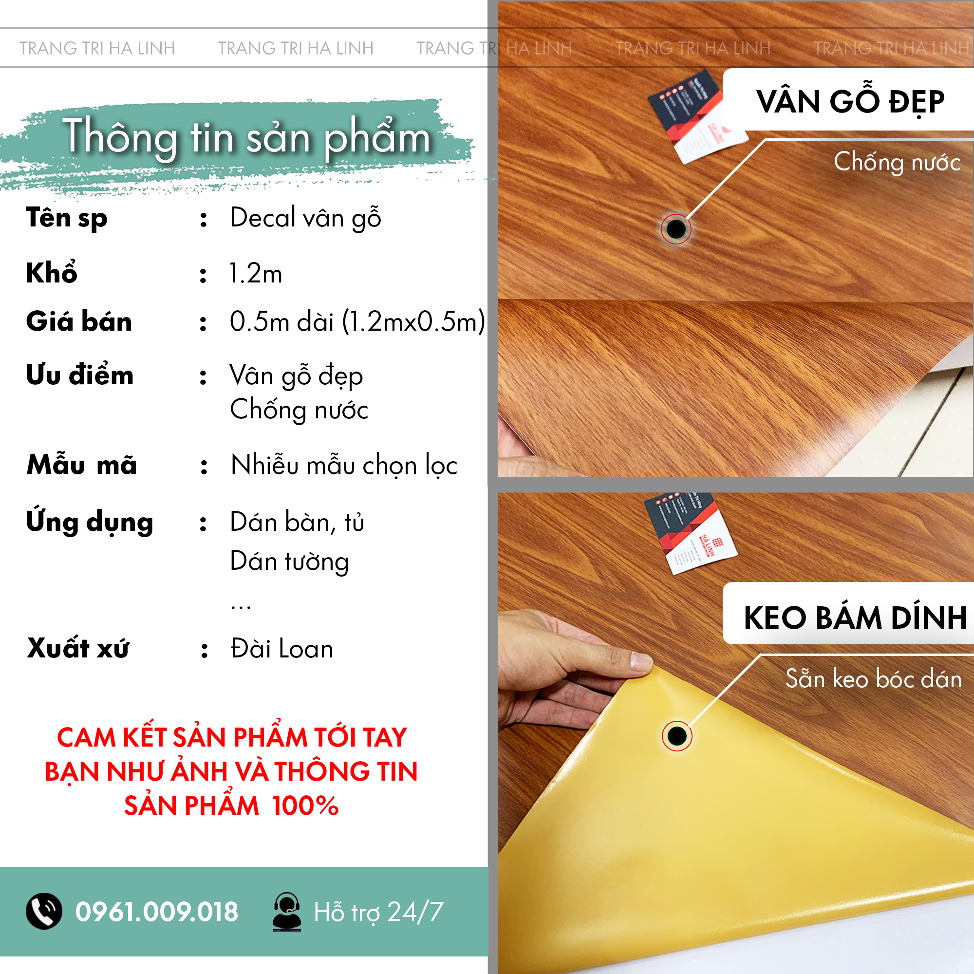Giấy dán tủ gỗ bàn học chống nước dễ dàng lau chùi khổ 1.2m tặng đồ thi công decal