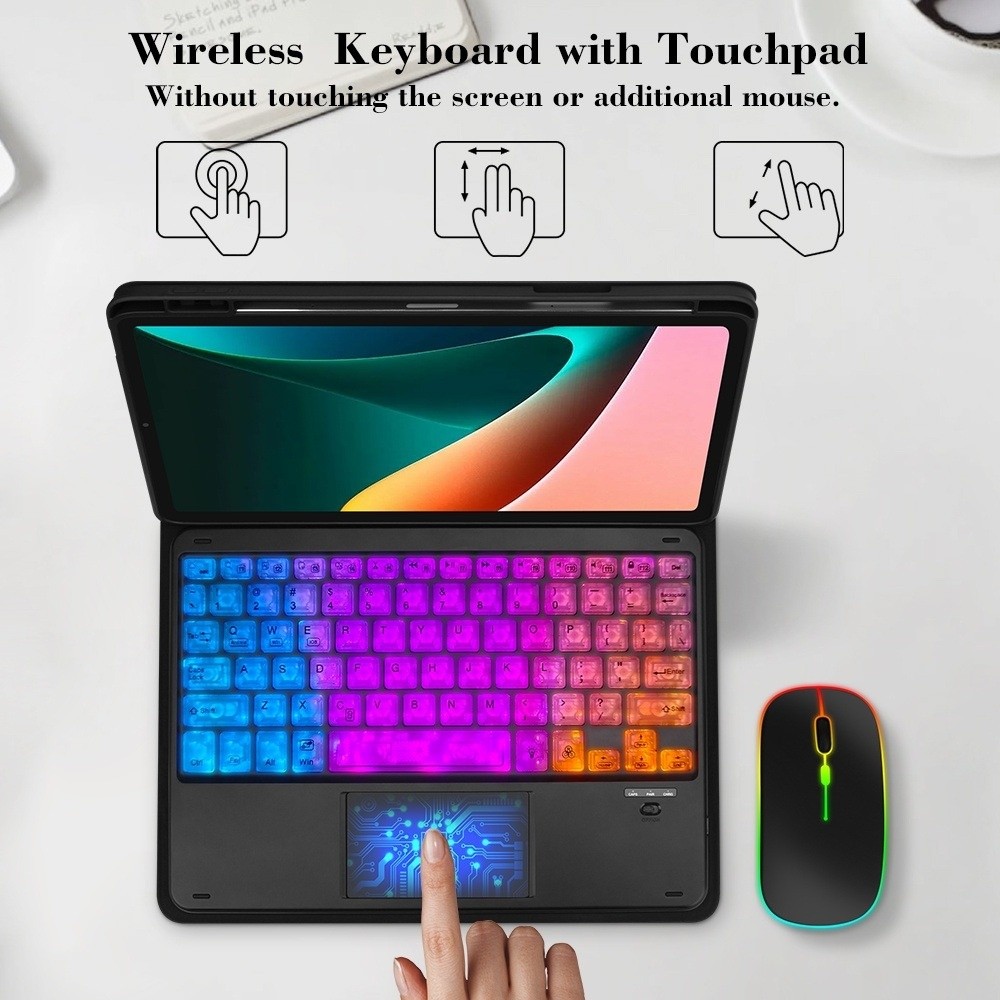 Mini Rgb Led Keyboard Mini Keypad RGB Light Bluetooth Keyboard Backlit Colorful Luminous ...