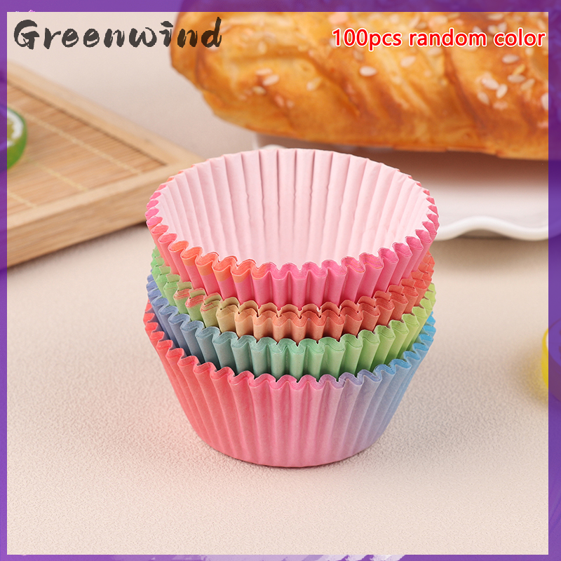 Greenwind 100pcs cupcake lót tiêu chuẩn cupcake ly DIY cupcake giấy tờ nướng Ly cupcake giấy gói cupcake nhà bếp nướng phụ kiện
