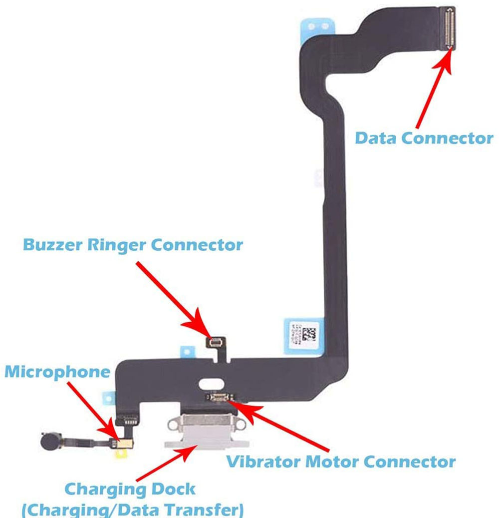 Charging Port Dock Flex Cable For iPhone X XR XS Max Charger Connector And Microphone Replacement Parts.