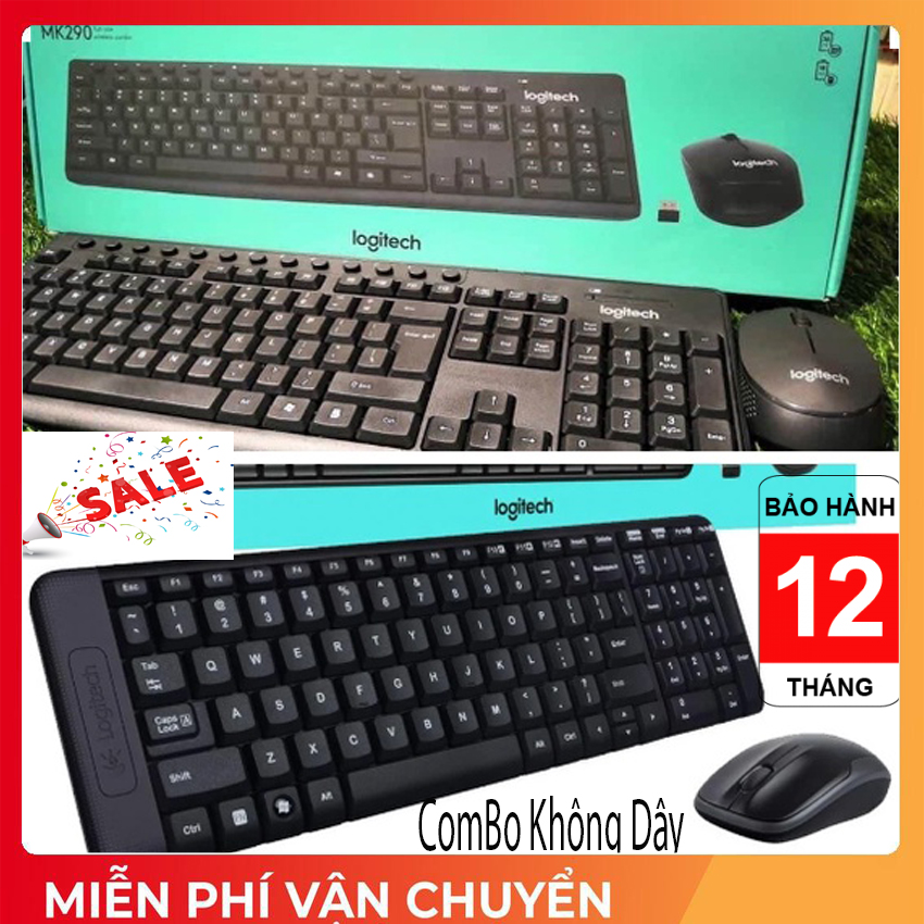 Combo bàn phím chuột không dây logitech mk290 - bàn phím không dây kèm chuột - mouse không dây máy tính - laptop