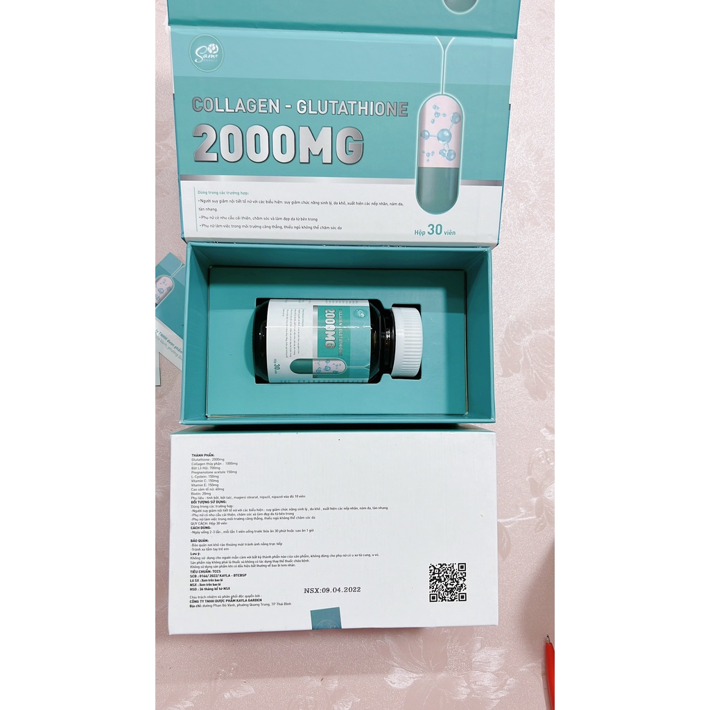 Viên uống trắng da làm mờ nám GLUTATHIONE 2000mg
