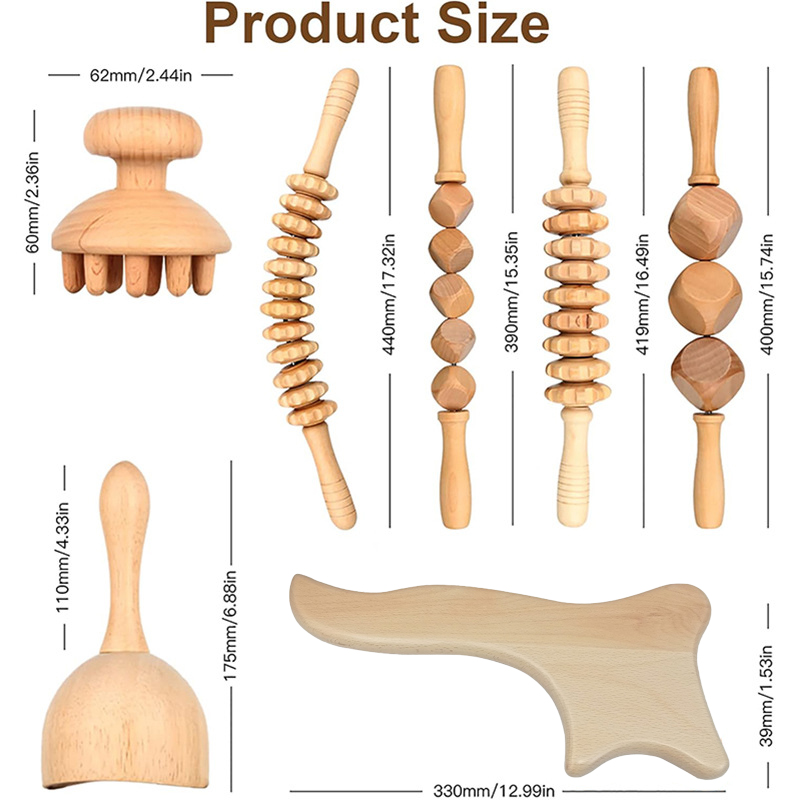 Wooden Massage Roller Therapy Body Massager Foot Face Shoulder Neck Hand Push Roller Massager Body Shaping Massage Tool. 