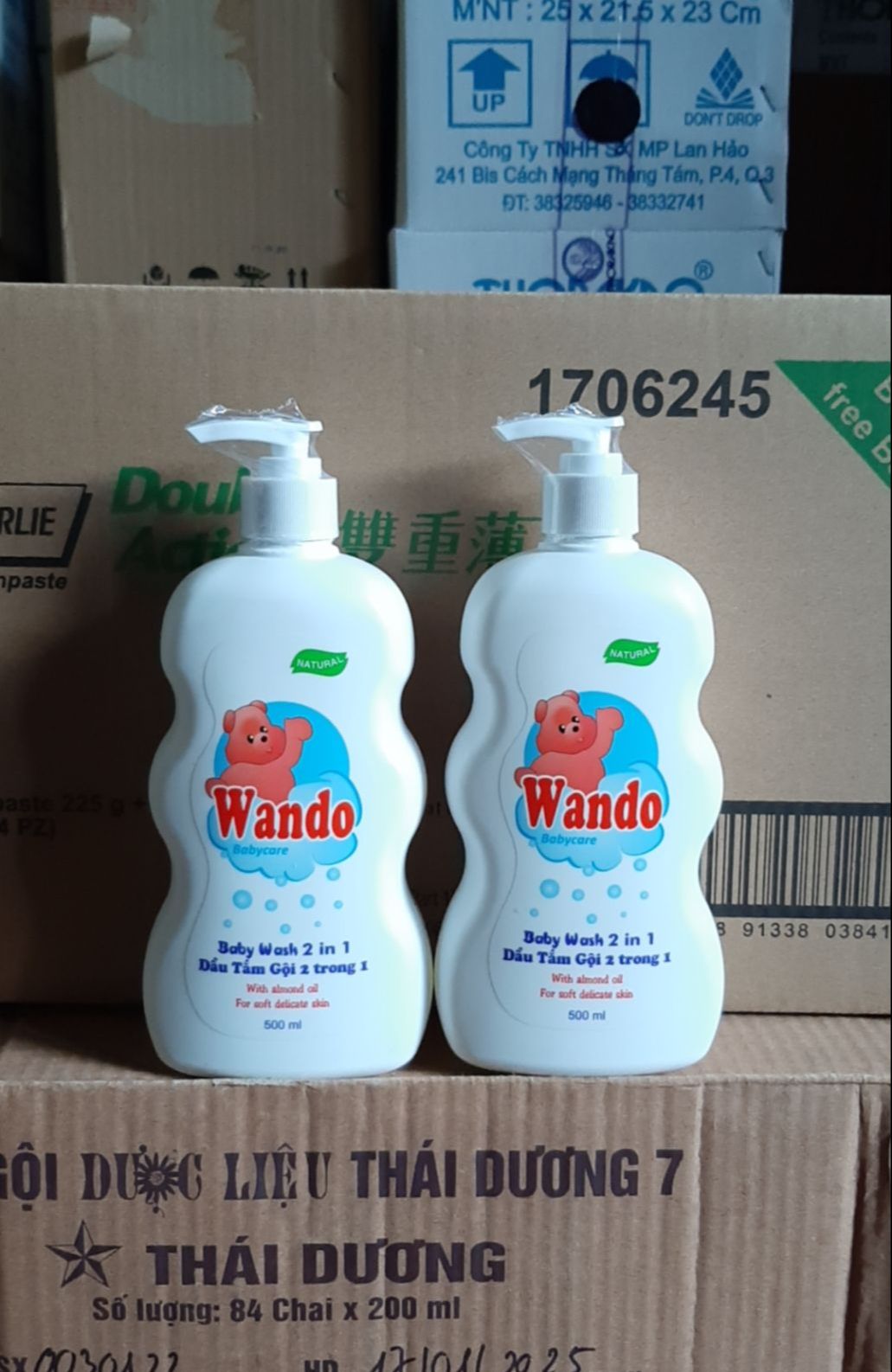 Dầu Tắm Gội Bé 2 trong 1 WANDO (500ml) (200ml)