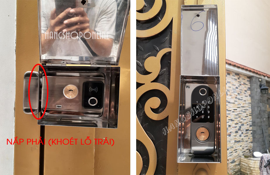 [HCM]Hộp che mưa inox cho khóa cổng vân tay bằng inox 304