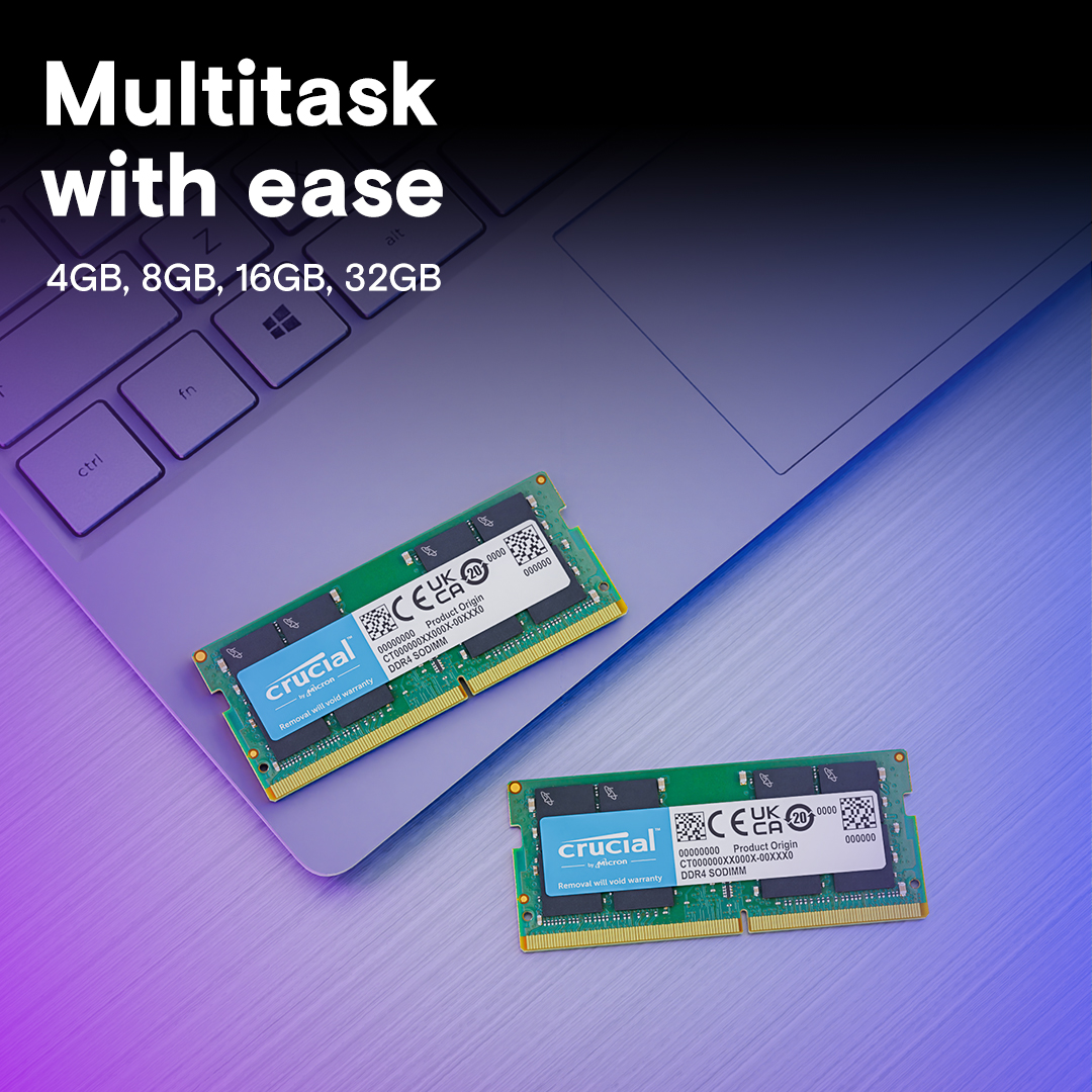 Crucial 16GB DDR4 3200MHz CL22 1.2V Non-ECC SODIMM Notebook Memory