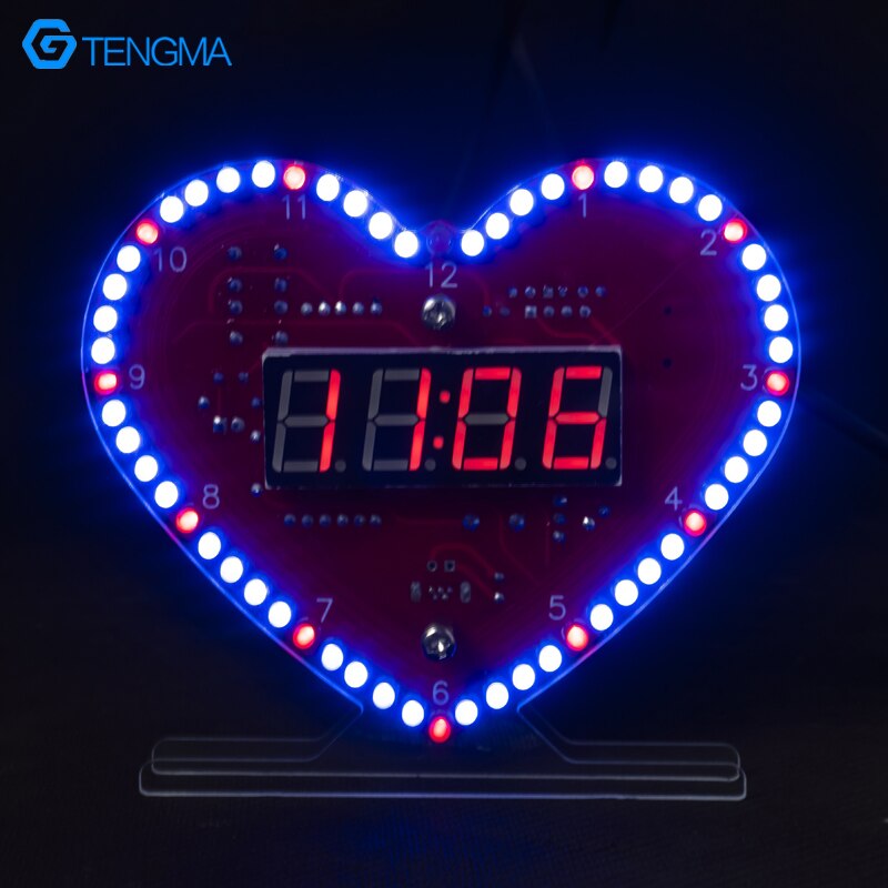 Cardioid Rotating LED Digital Clock Time Temperature Display Multiple Animation DIY Electronic Welding Product Kit