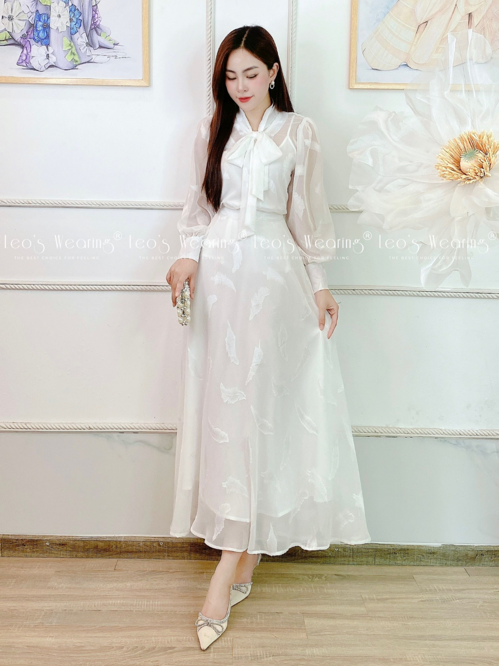 B796 LEOSWEARING set váy 3 món dáng dài