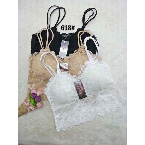 Áo bra ren 4 dây cổ tim, mẫu có đệm ngực