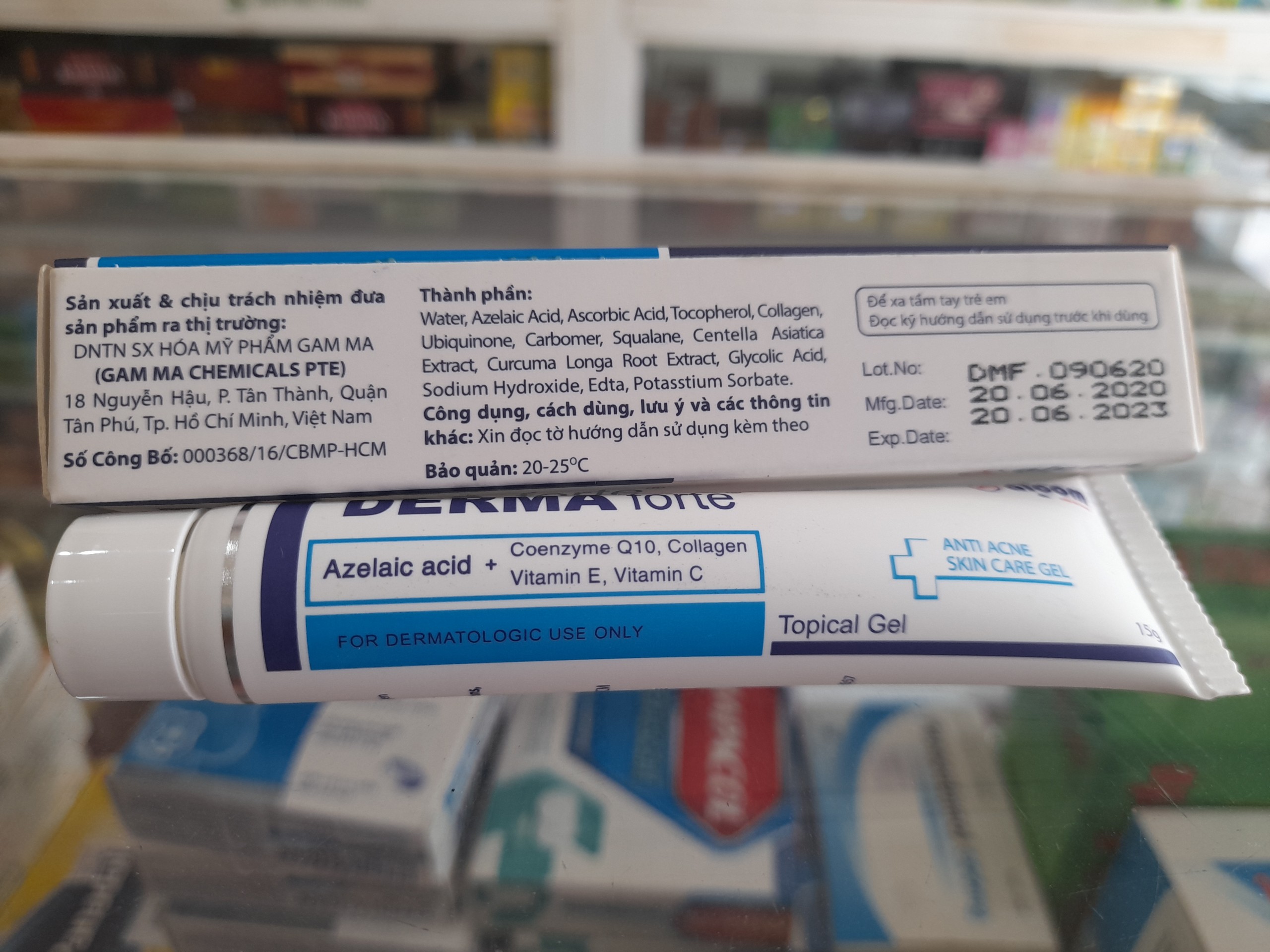 Gel trị mụn mờ sẹo Derma Forte (Tuýp 15g)