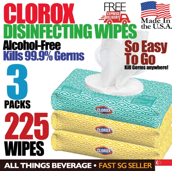 Clorox Disinfecting Bleach Free Cleaning Wipes 75 Count Each Pack Of 3 Free Fast Delivery No Return No Refund Lazada Singapore