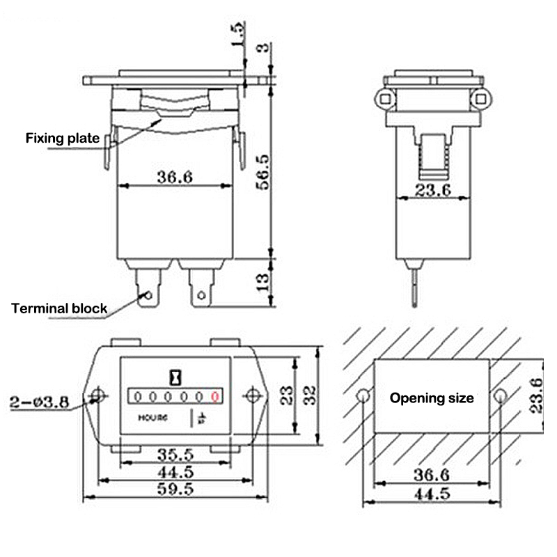【Hot item】 SYS-1 6 Digits 100-250V AC220v Hour Meter digital industrial Complete Sealed Quartz Timer Counter Mechanical hours counter.