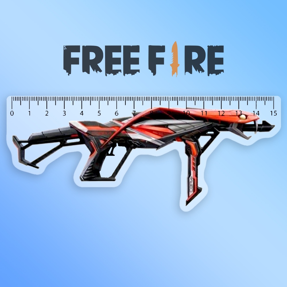 Mô hình thước kẻ học sinh 15cm in free fire cs go counter strike cf game hành động
