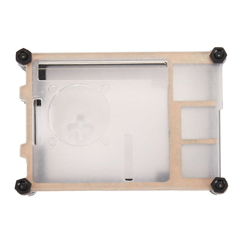 Acrylic Transparent / Clear & Black Case Cover for Raspberry Pi 4 Model B, with Cooling Fan for Raspberry Pi 4B