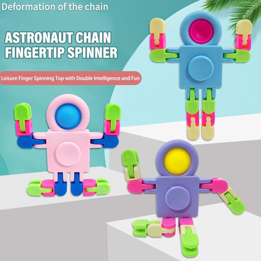 Astronaut Chain Fidget Spinner Transformer Blocks Mechanical Gyro Fat Brain Decompression Toy