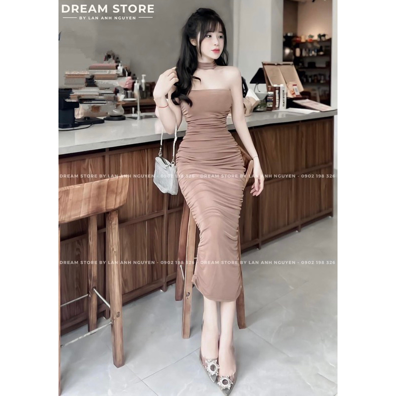 Đầm body cúp ngực kèm dây choker