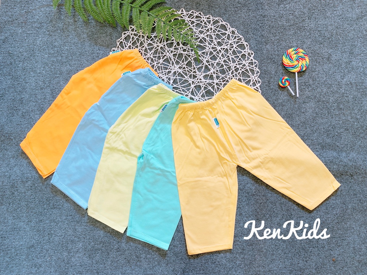 (5-24kg) Quần dài màu thun cotton 100% cho bé - 1 cái