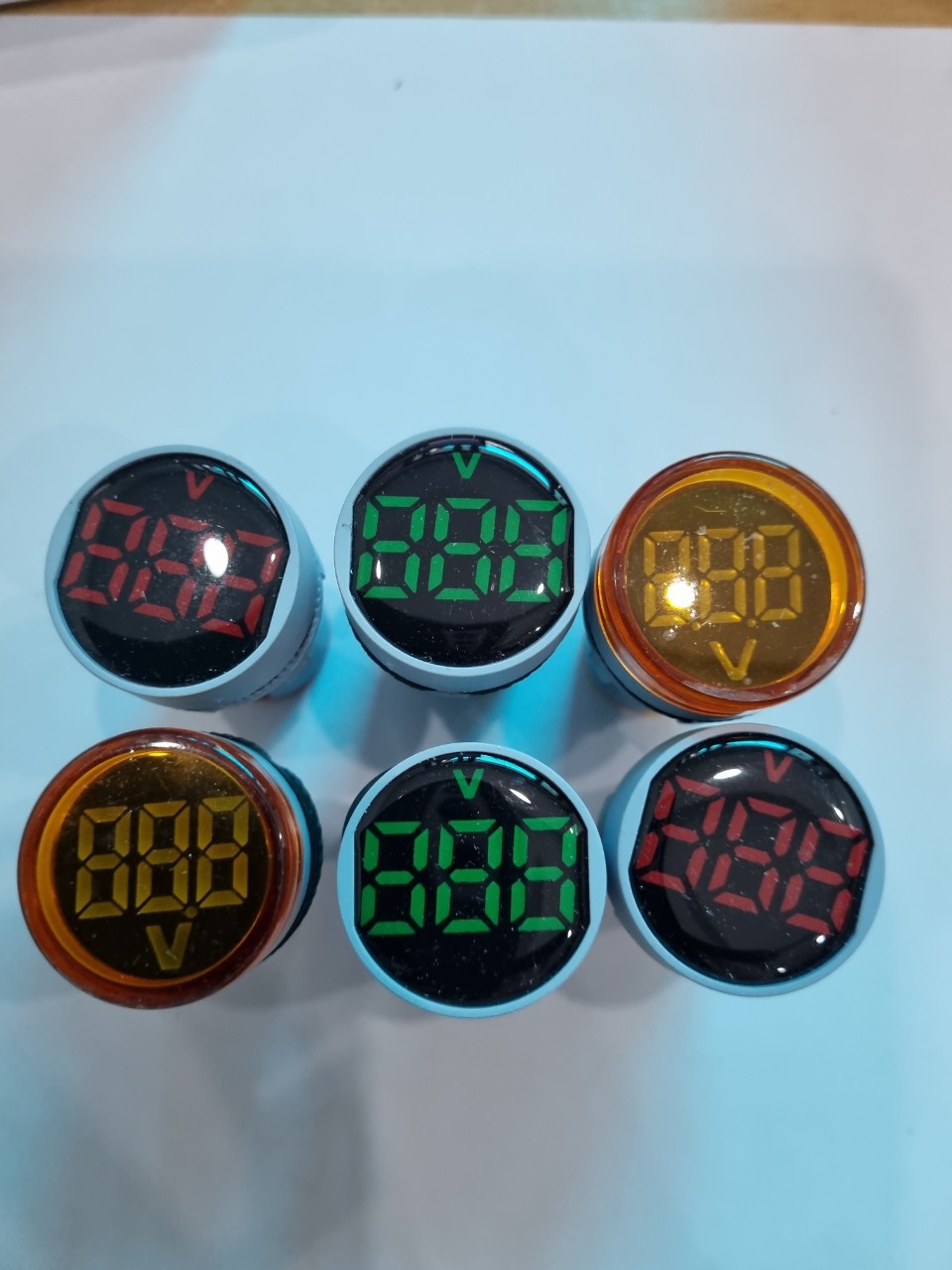 Đèn báo vôn đèn báo hiển thị điện áp phi 22mm