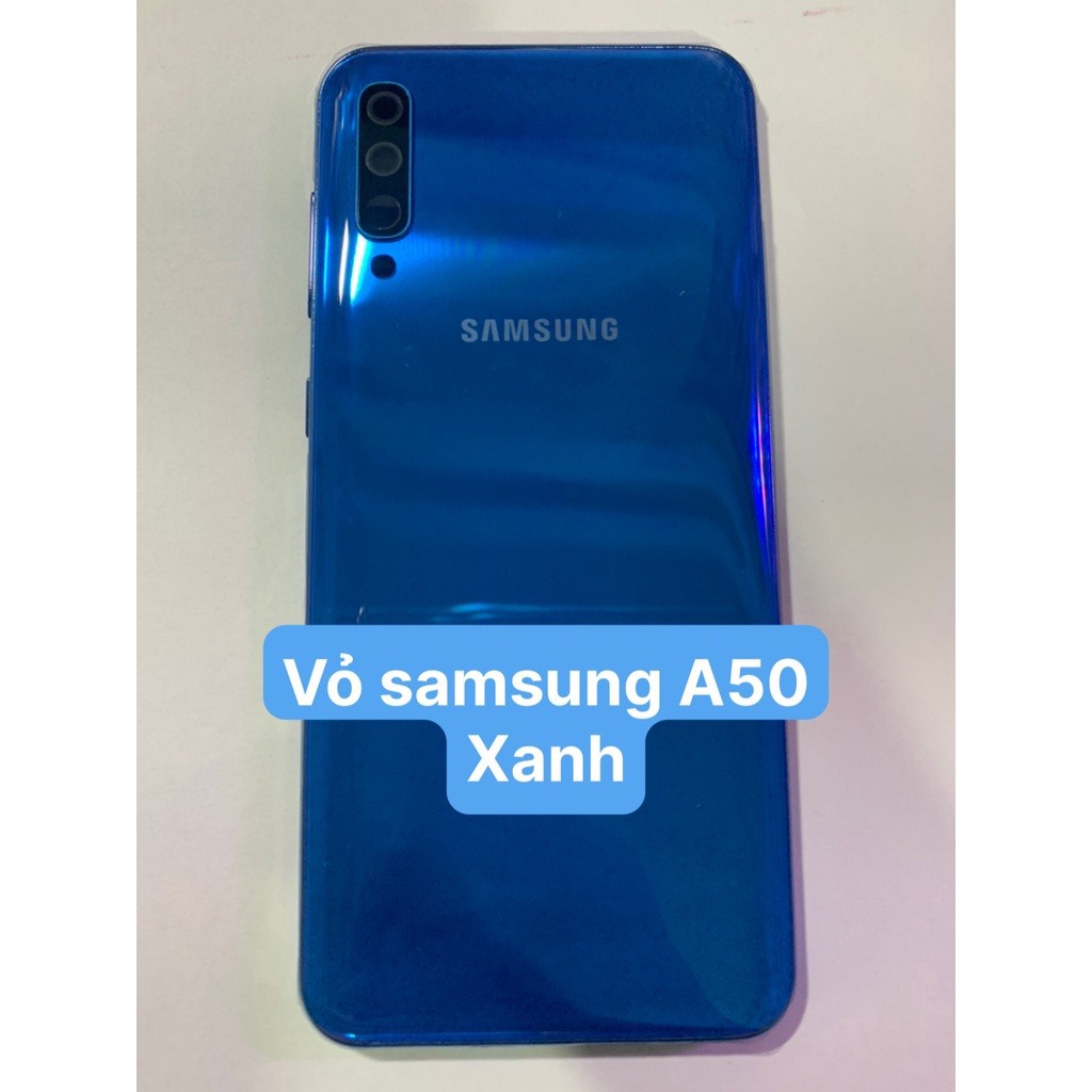 Bộ xương vỏ zin new sam sung A50 (GỒM :LƯNG,SƯỜN ,PHÍM BẤM,KÍNH CAM)