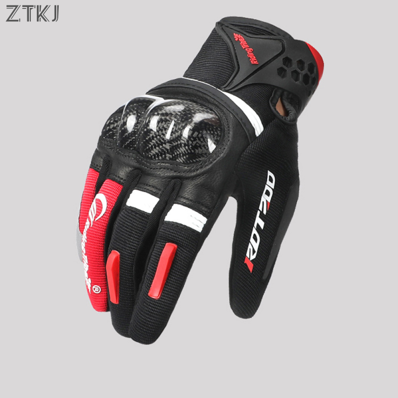 1 Pair Of Outdoor Motorcycle Riding Gloves Breathable Windproof Shock Absorption Anti-fall Full Finger Touch Screen Gloves