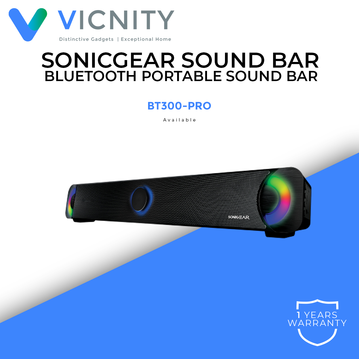 sonicgear bt300 pro powerful bluetooth sound bar