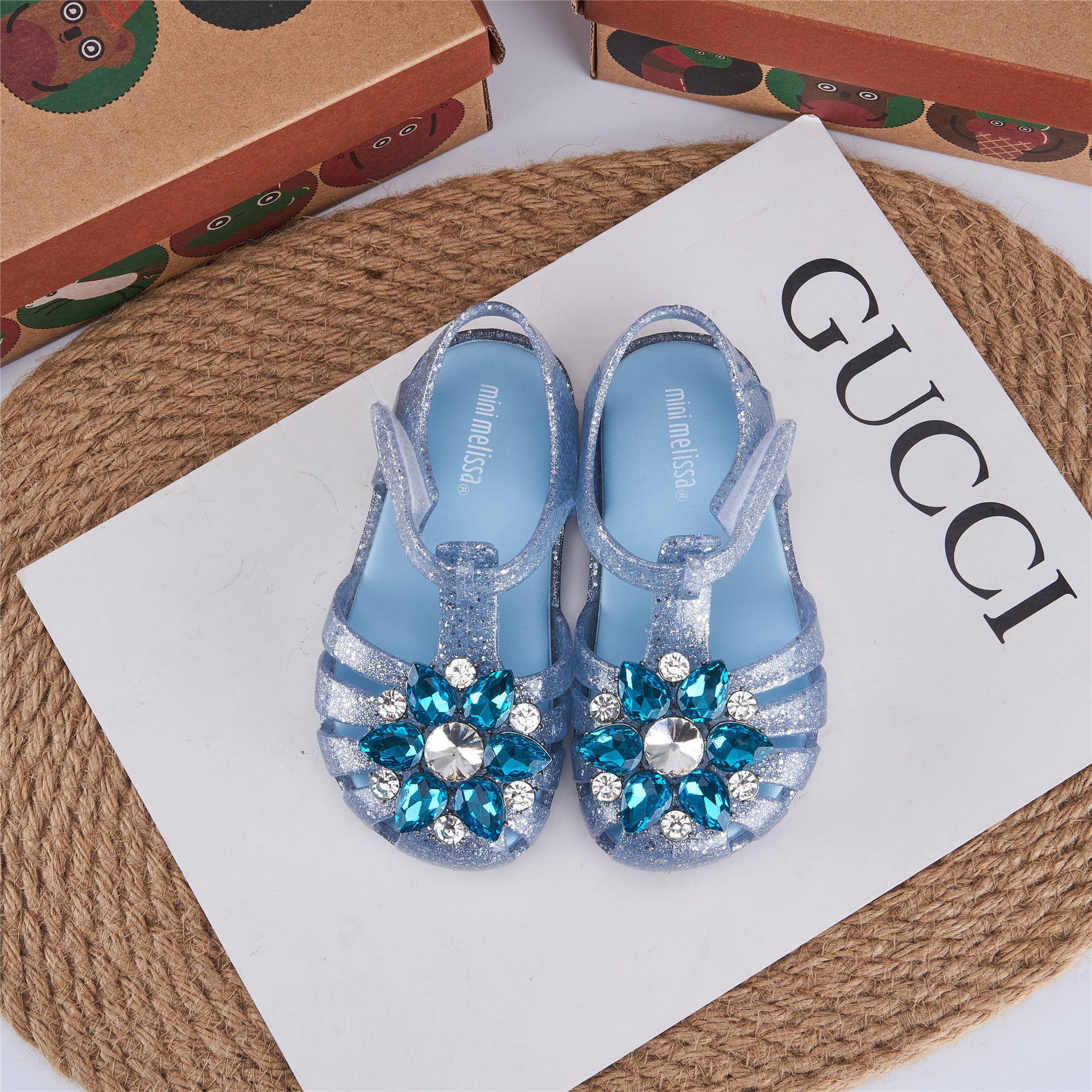 202 xăng đan bít mũi melissa melissa mẫu mới giày thạch đông lạnh aisha giày đi biển đế mềm trẻ em