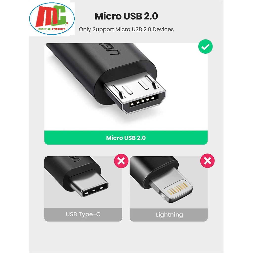 Cáp OTG Micro USB to USB Ugreen 10396 - Hàng Chính Hãng