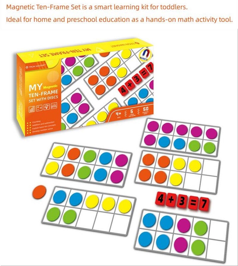 Magnetic Ten Frames Set Math Manipulative Elementary Classroom ...