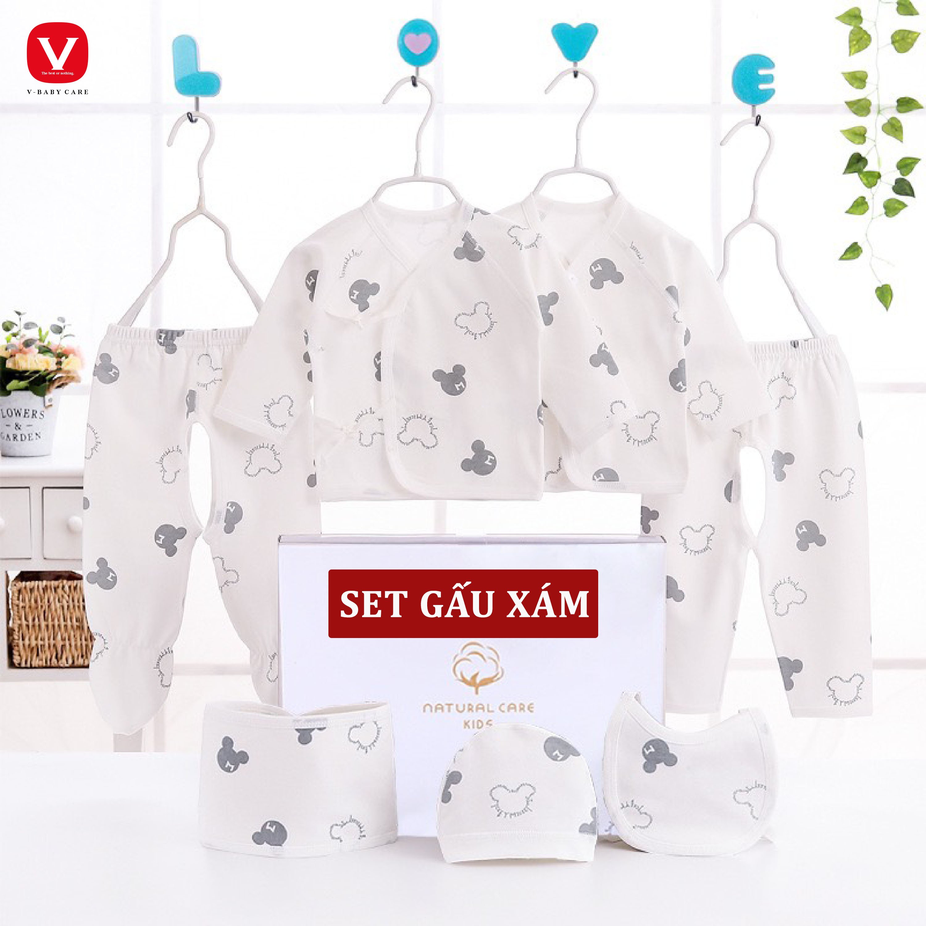 Set sơ sinh 7 món VBABY 100% COTTON